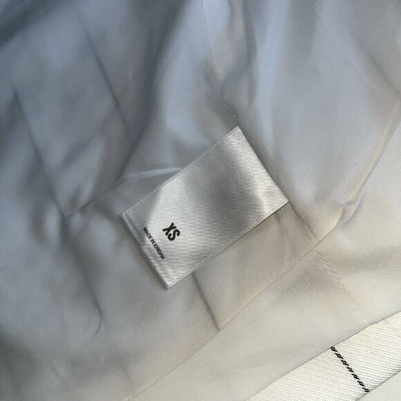 NEW EXPRESS $198 White Black Stripe Linen Blend Double Breasted Blazer Size XS - Picture 9 of 13